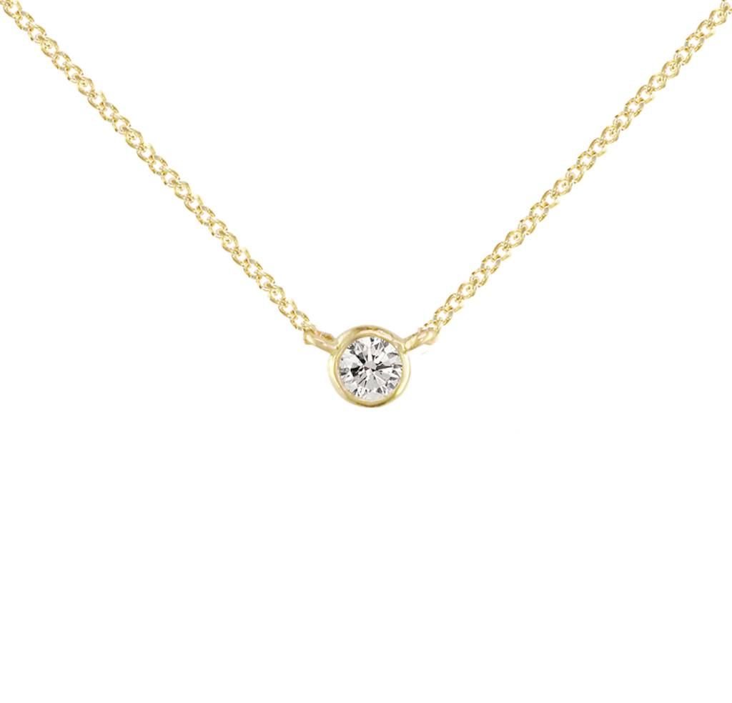 Single Diamond Pendant Necklace