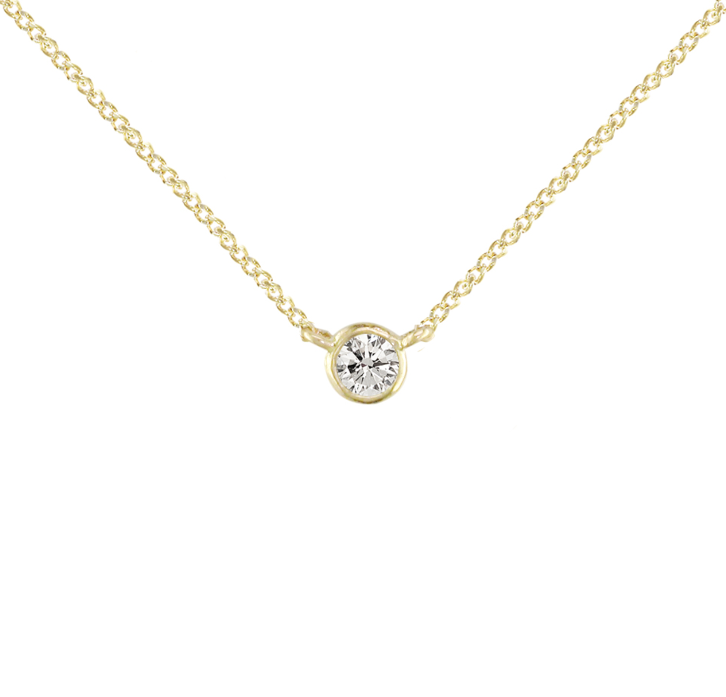Single Diamond Pendant Necklace