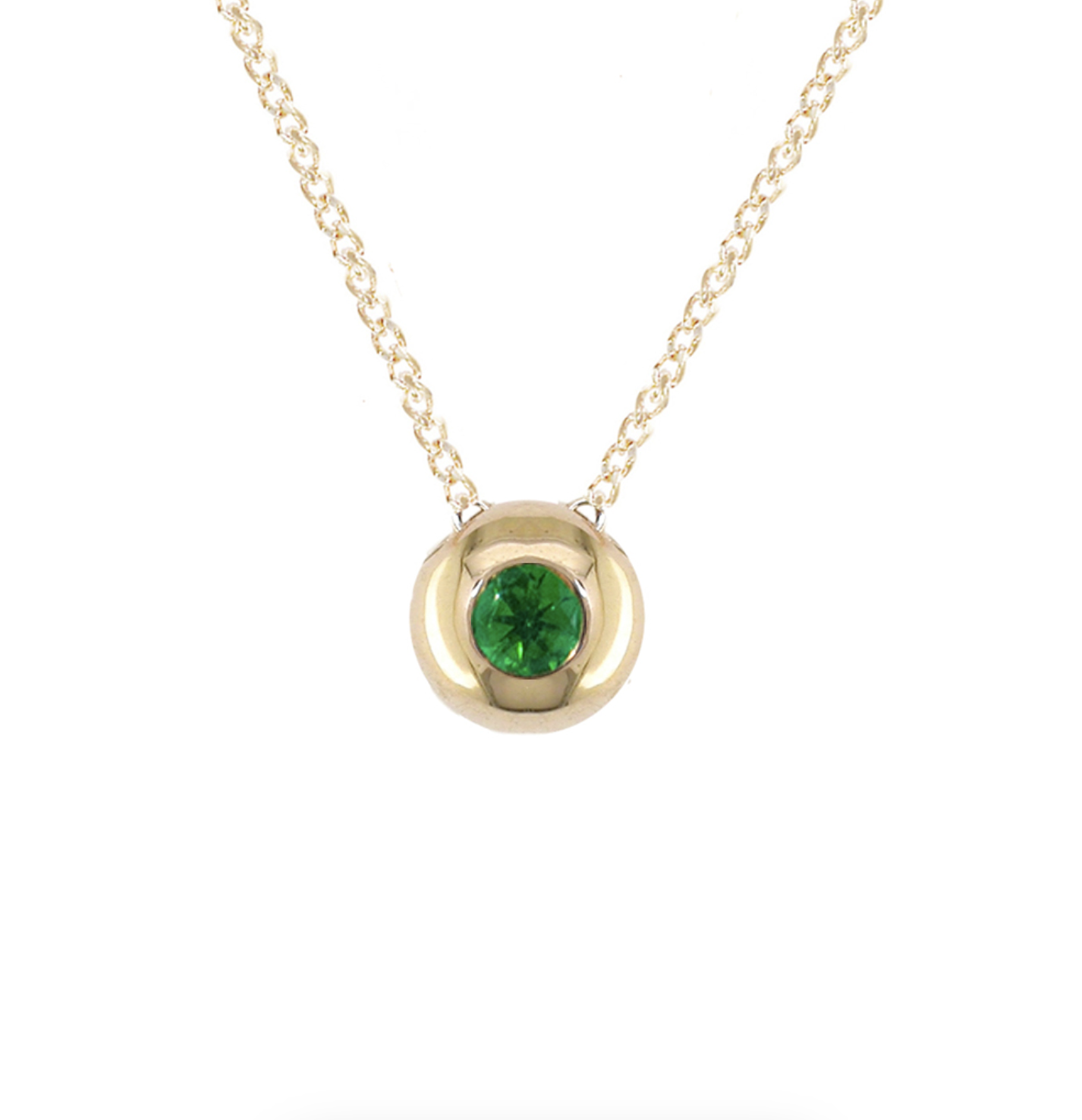 Single Emerald Pendant Necklace